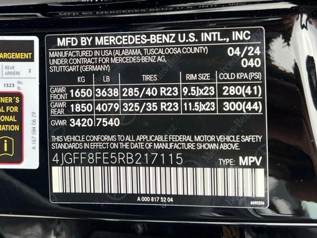 new 2024 Mercedes-Benz GLS 580 car, priced at $119,835