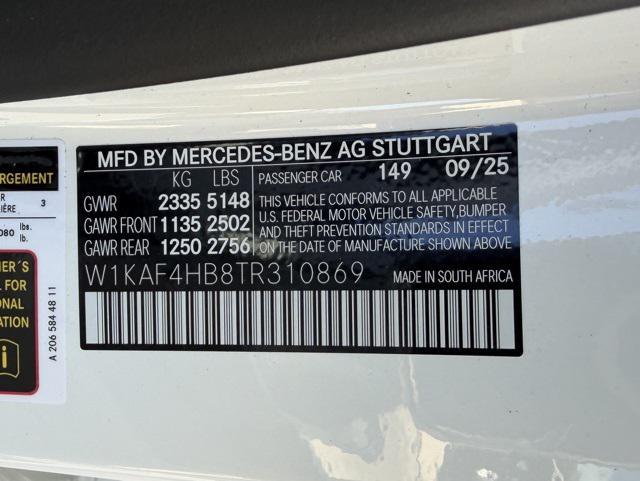 new 2026 Mercedes-Benz C-Class car, priced at $56,185