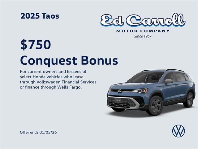 new 2025 Volkswagen Taos car, priced at $30,401
