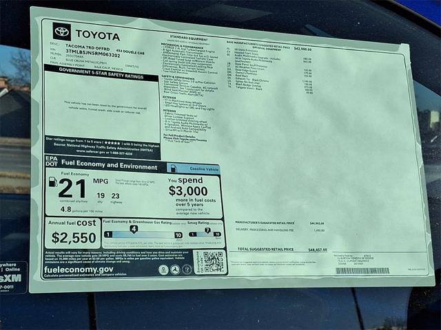 new 2024 Toyota Tacoma car, priced at $48,457