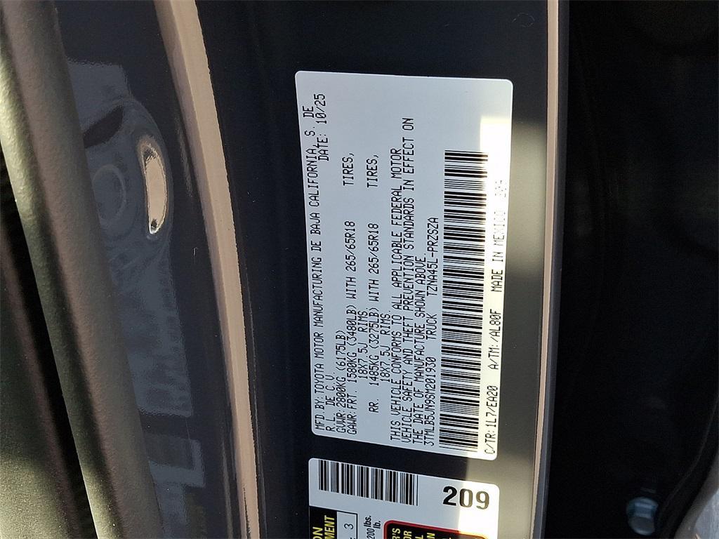 new 2025 Toyota Tacoma car, priced at $50,318