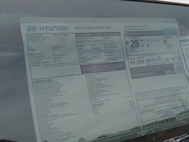 new 2025 Hyundai Tucson car, priced at $38,857