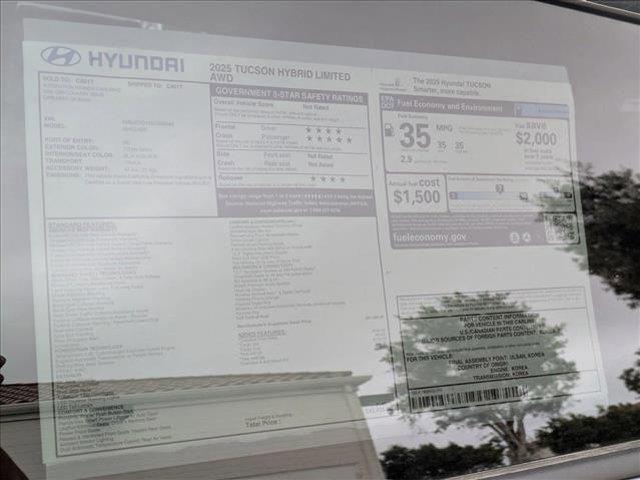 new 2025 Hyundai TUCSON Hybrid car, priced at $43,835