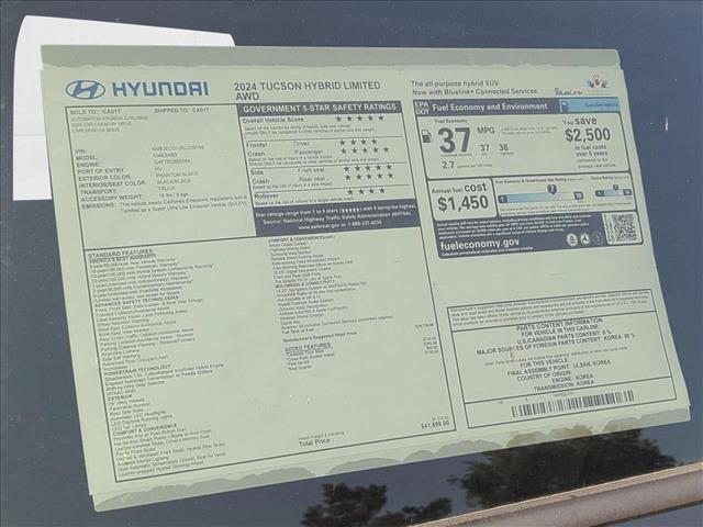 new 2024 Hyundai TUCSON Hybrid car, priced at $36,478