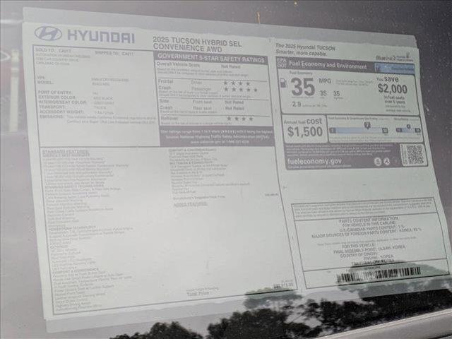 new 2025 Hyundai TUCSON Hybrid car, priced at $37,915