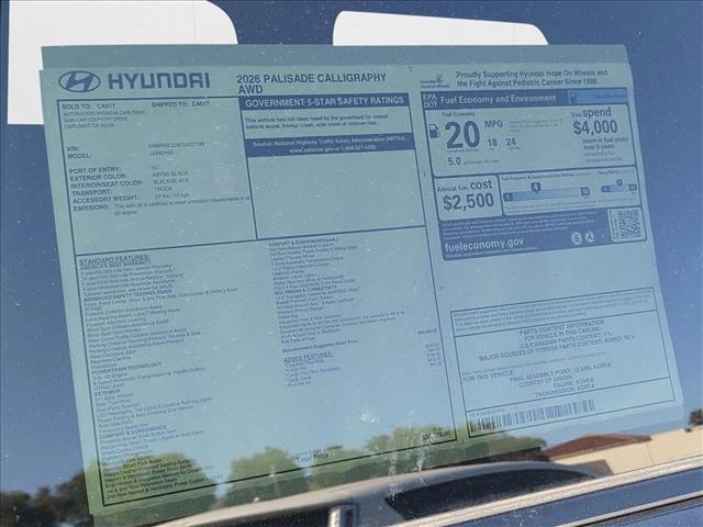 new 2026 Hyundai Palisade car, priced at $58,270