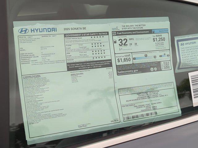 new 2025 Hyundai Sonata car, priced at $28,785
