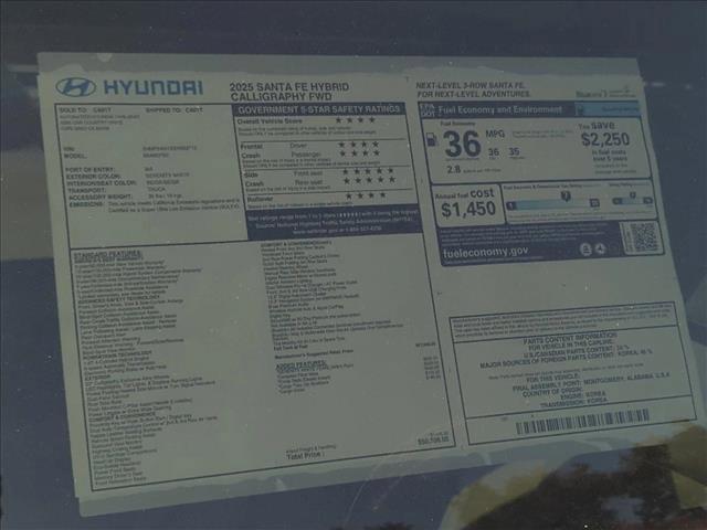 new 2025 Hyundai SANTA FE HEV car, priced at $50,709