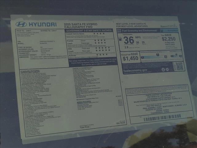 new 2025 Hyundai SANTA FE HEV car, priced at $48,520