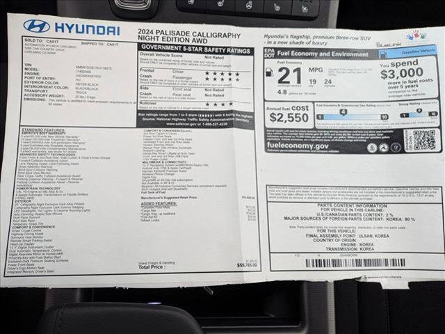new 2024 Hyundai Palisade car, priced at $53,381