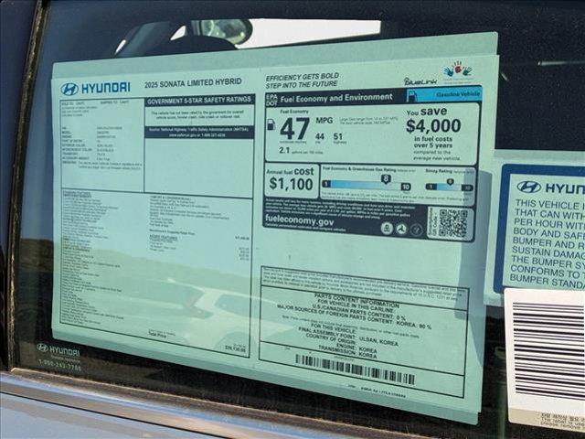 new 2025 Hyundai Sonata Hybrid car, priced at $39,130