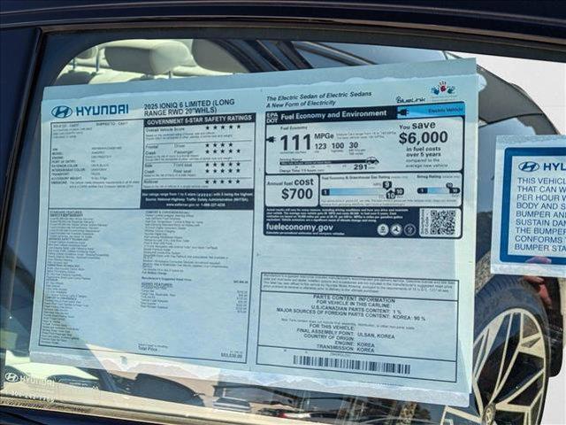 new 2025 Hyundai IONIQ 6 car, priced at $53,030