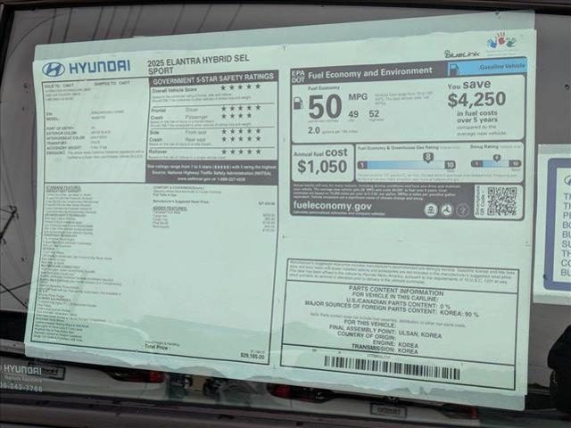 new 2025 Hyundai Elantra car, priced at $29,185
