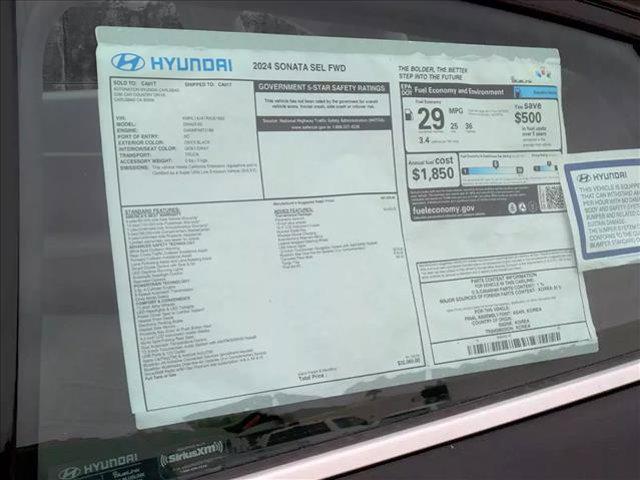 new 2024 Hyundai Sonata car, priced at $31,274