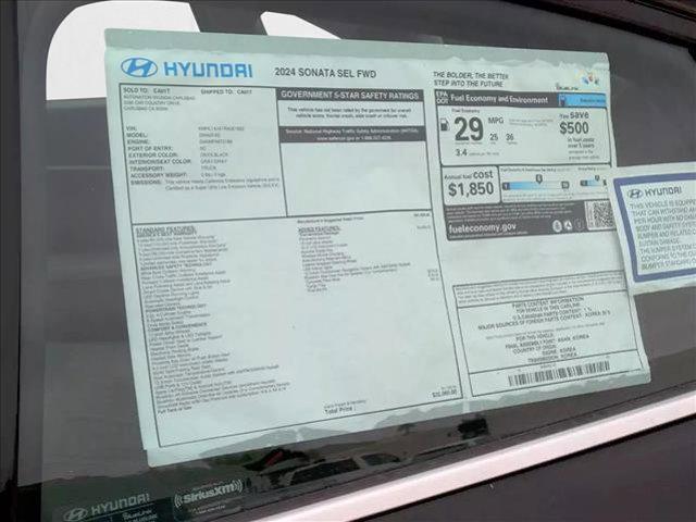 new 2024 Hyundai Sonata car, priced at $26,995