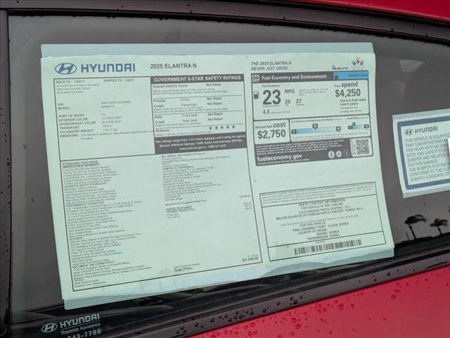 new 2025 Hyundai ELANTRA N car, priced at $37,640