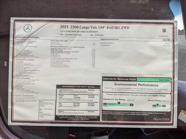 new 2025 Mercedes-Benz Sprinter 2500 car, priced at $71,373