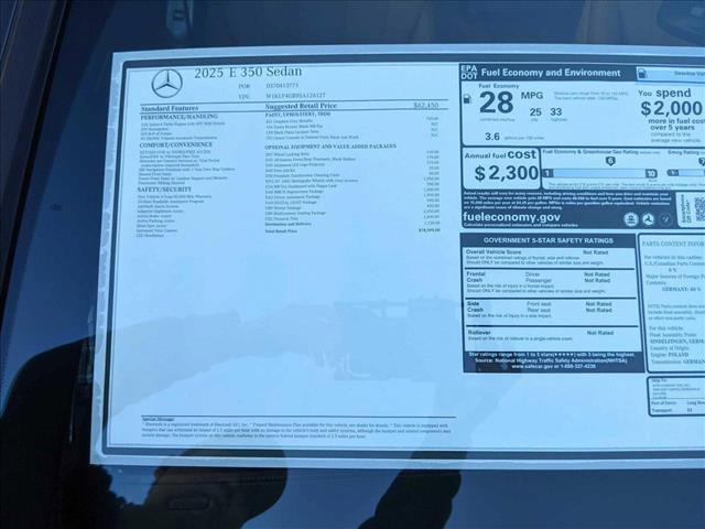 new 2025 Mercedes-Benz E-Class car, priced at $78,595