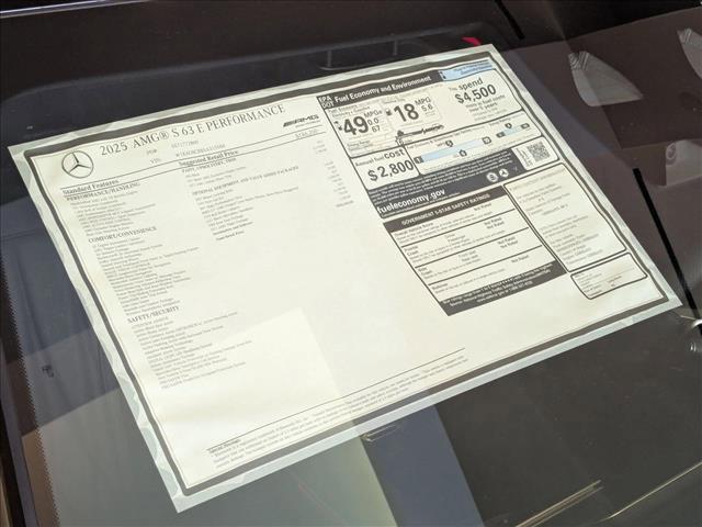 new 2025 Mercedes-Benz AMG S 63 E car, priced at $203,255