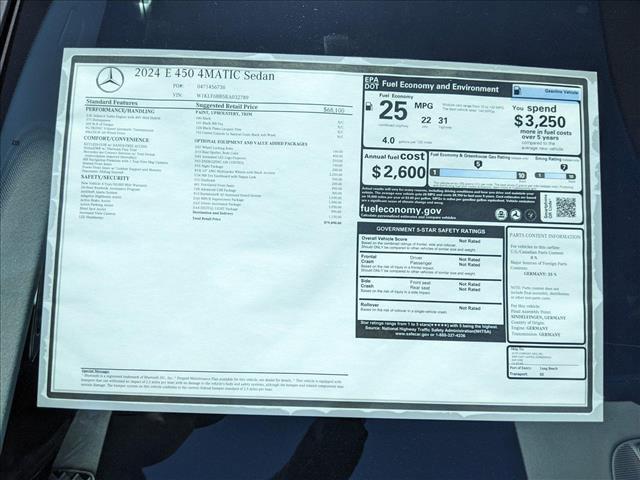 new 2024 Mercedes-Benz E-Class car, priced at $79,490