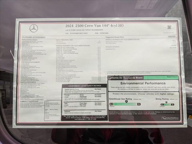 new 2024 Mercedes-Benz Sprinter 2500 car, priced at $67,744