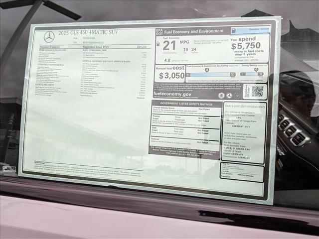 new 2025 Mercedes-Benz GLS 450 car, priced at $98,840