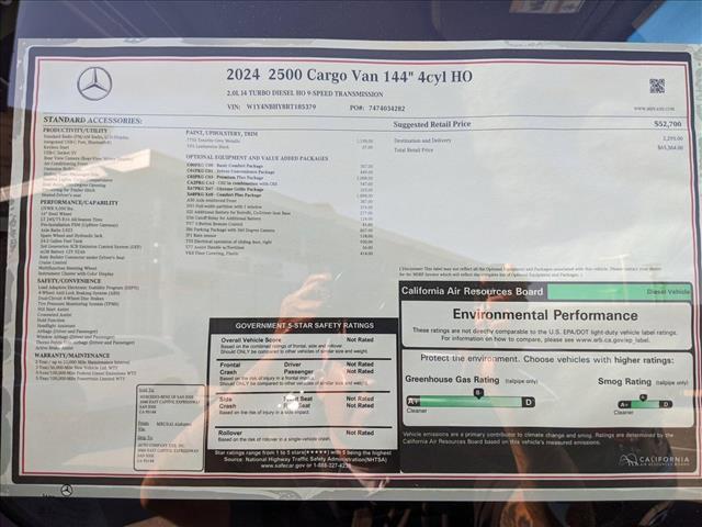 new 2024 Mercedes-Benz Sprinter 2500 car, priced at $65,364