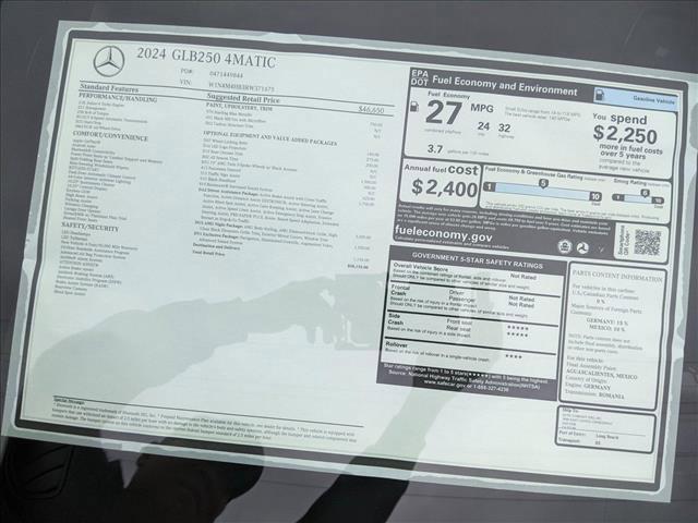 new 2024 Mercedes-Benz GLB 250 car, priced at $58,155