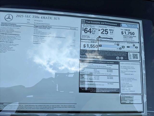 new 2025 Mercedes-Benz GLC 350e car, priced at $61,860