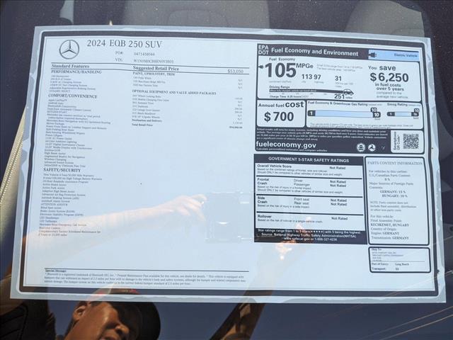 new 2024 Mercedes-Benz EQB 250 car, priced at $54,840