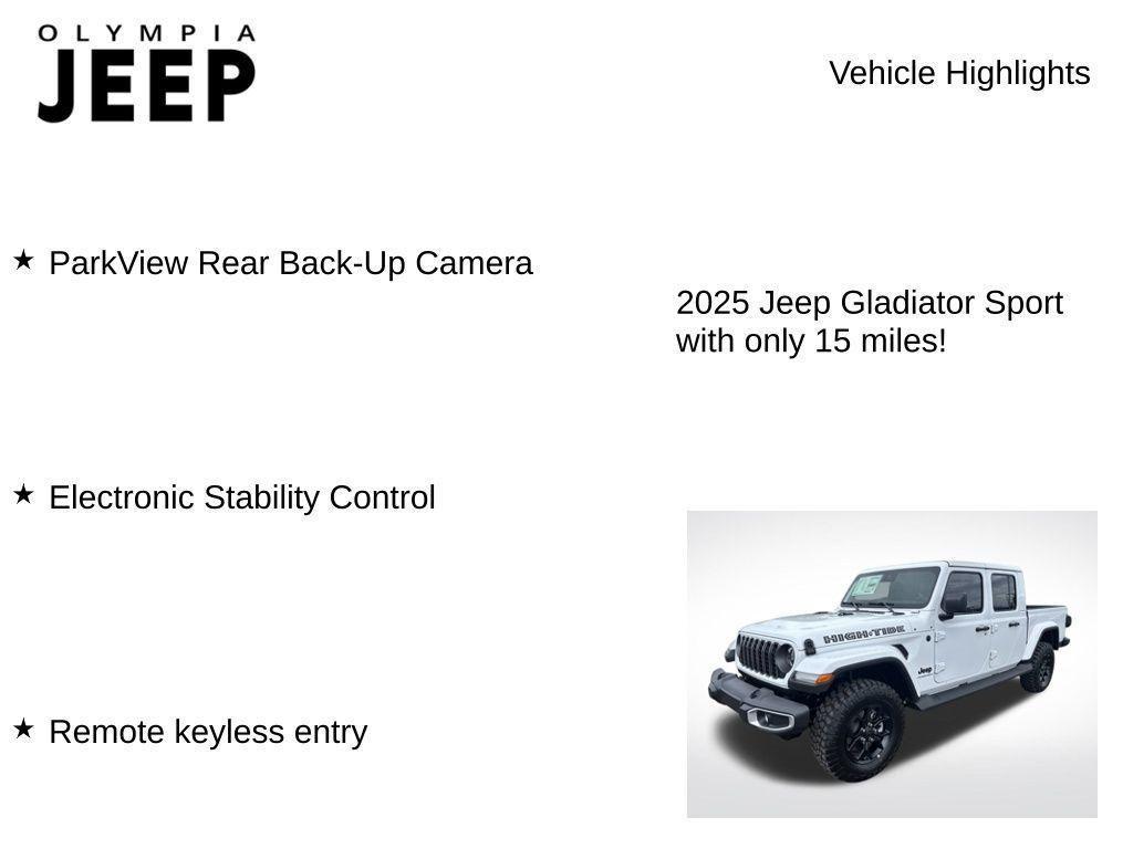 new 2025 Jeep Gladiator car, priced at $45,749