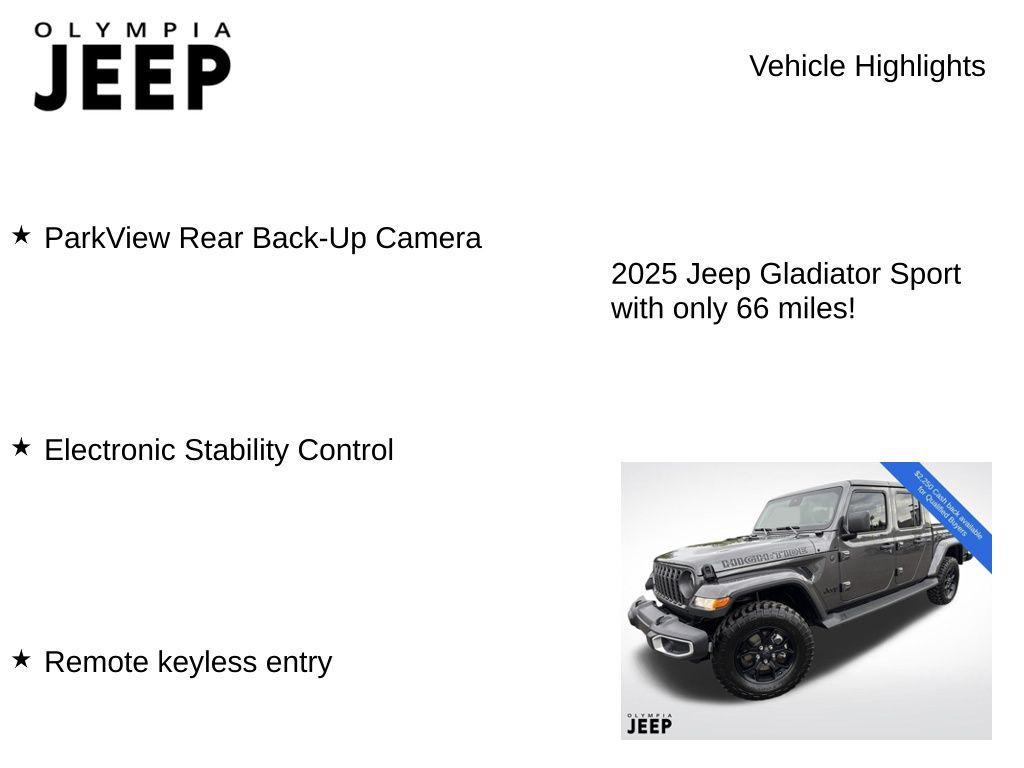 new 2025 Jeep Gladiator car, priced at $44,817