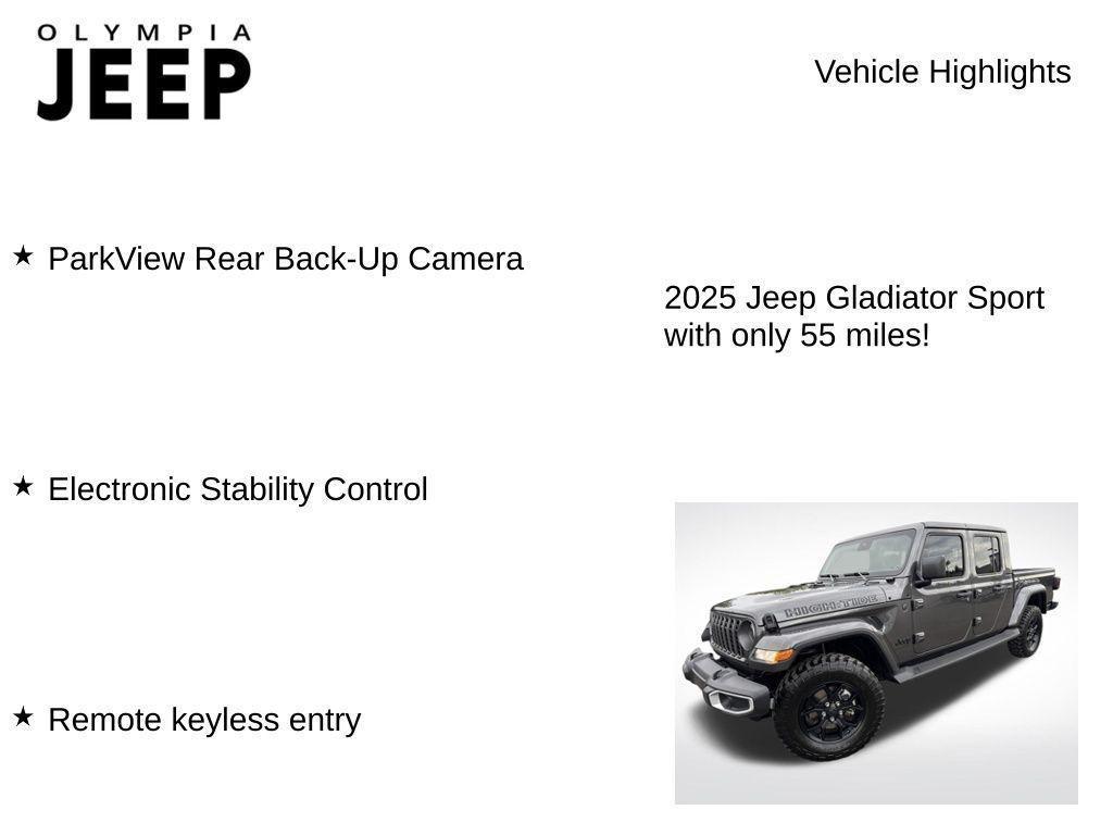 new 2025 Jeep Gladiator car, priced at $44,817