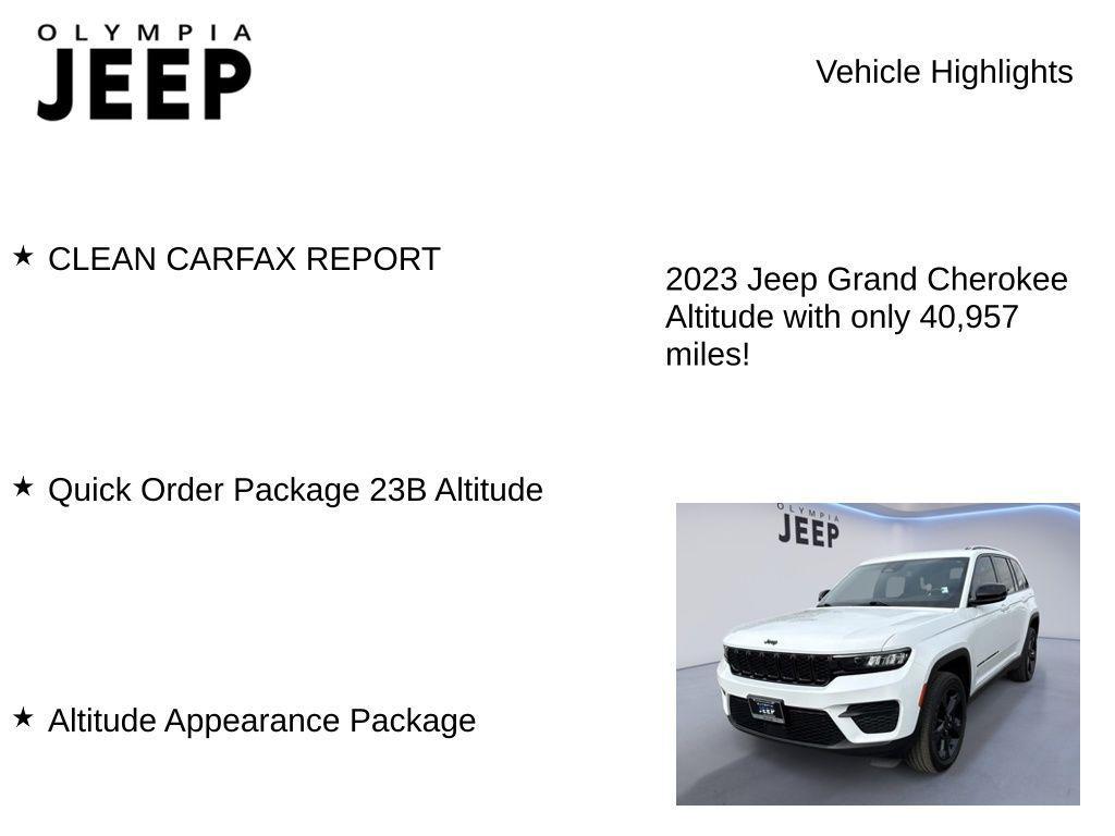 used 2023 Jeep Grand Cherokee car, priced at $26,488