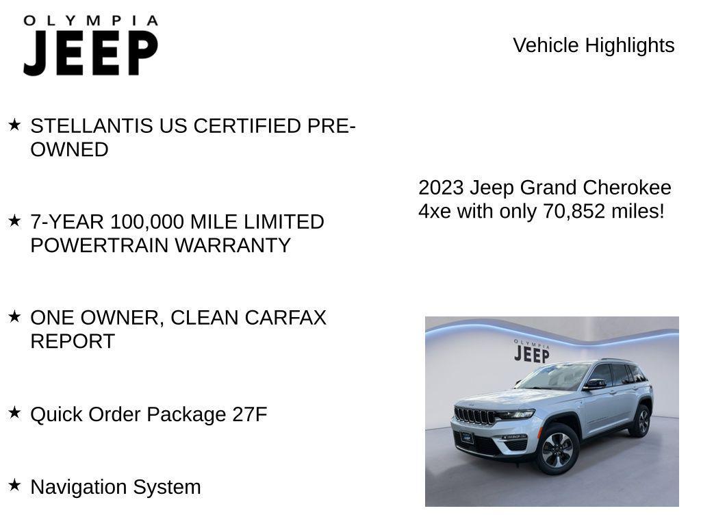 used 2023 Jeep Grand Cherokee 4xe car, priced at $24,988
