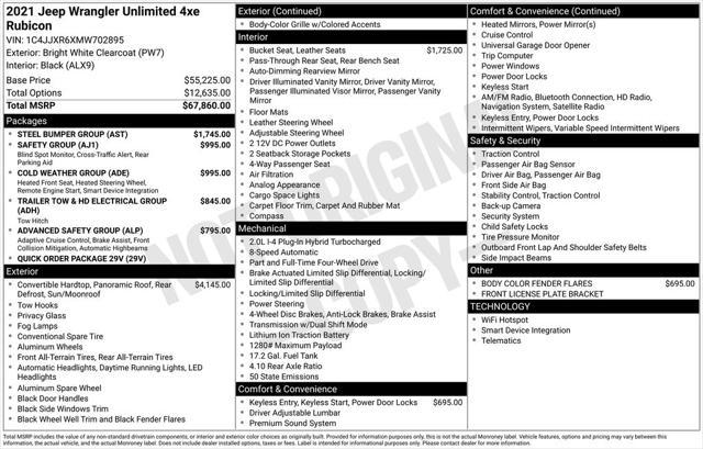 used 2021 Jeep Wrangler Unlimited 4xe car, priced at $32,795