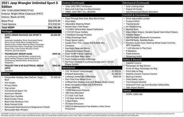 used 2021 Jeep Wrangler Unlimited car, priced at $31,998