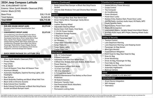 new 2024 Jeep Compass car, priced at $33,488