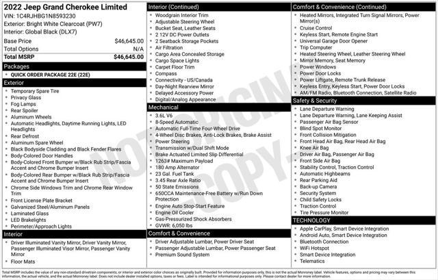 used 2022 Jeep Grand Cherokee car, priced at $28,913