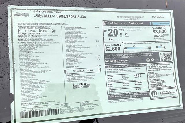 new 2025 Jeep Wrangler car, priced at $46,147