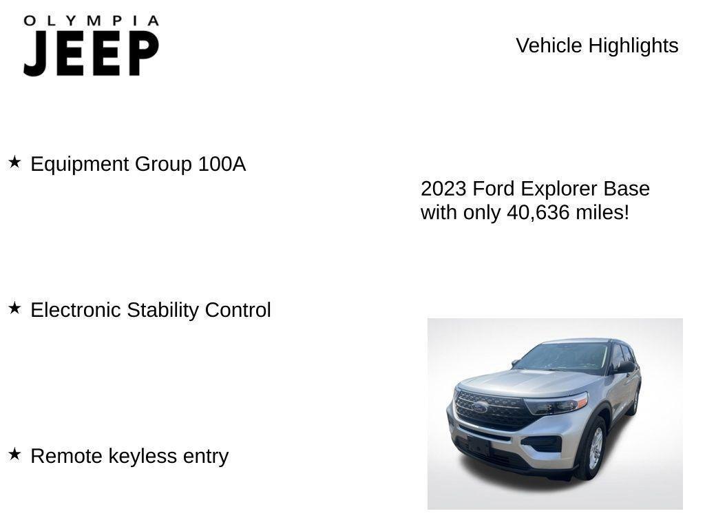 used 2023 Ford Explorer car, priced at $28,998