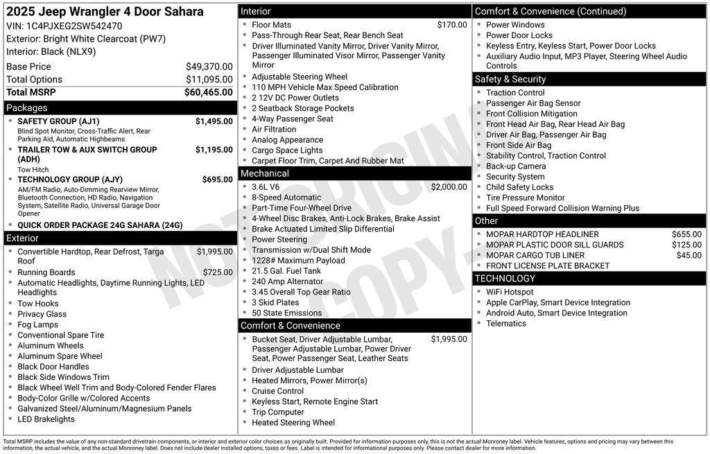 new 2025 Jeep Wrangler car, priced at $56,309