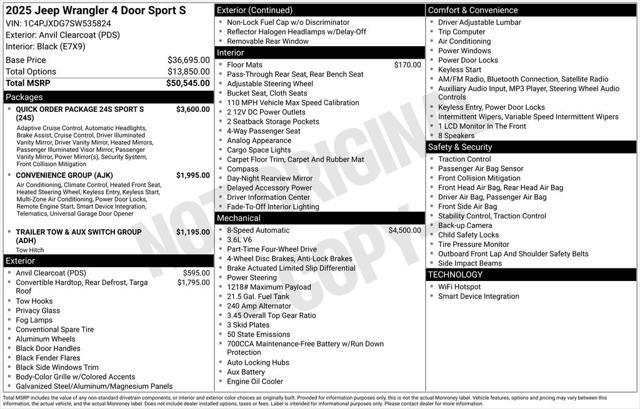 new 2025 Jeep Wrangler car, priced at $48,081