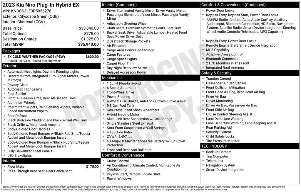used 2023 Kia Niro Plug-In Hybrid car, priced at $23,993