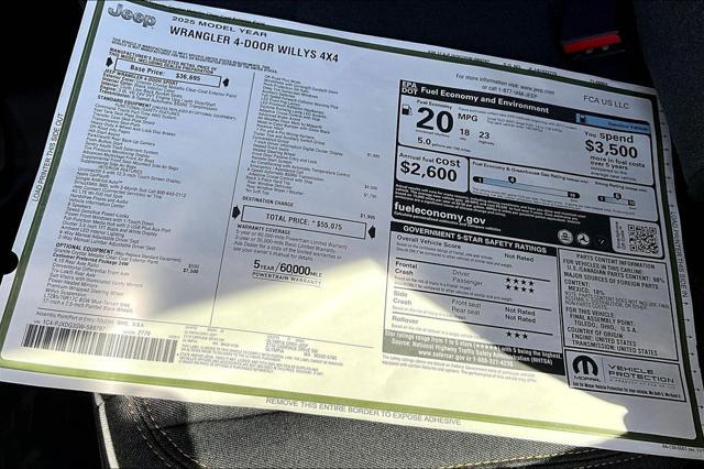 new 2025 Jeep Wrangler car, priced at $47,897