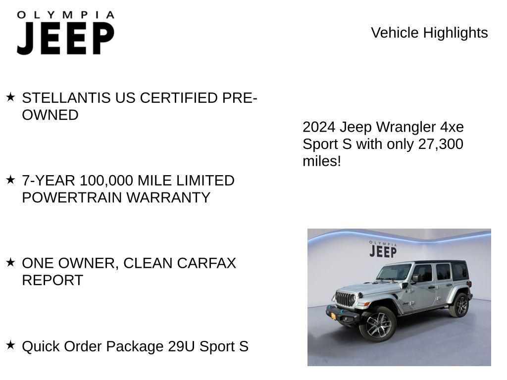 used 2024 Jeep Wrangler 4xe car, priced at $32,998