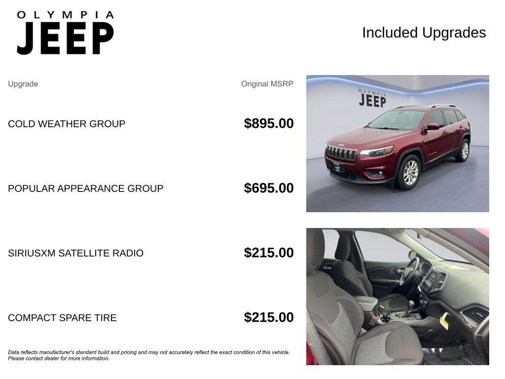 used 2019 Jeep Cherokee car, priced at $13,488