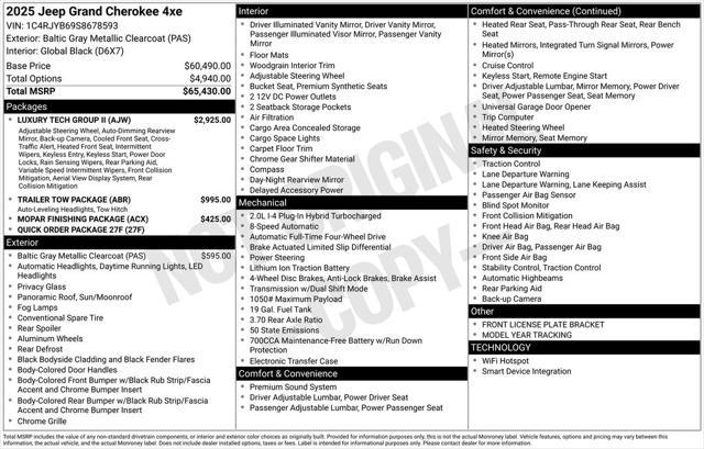 new 2025 Jeep Grand Cherokee car, priced at $62,018