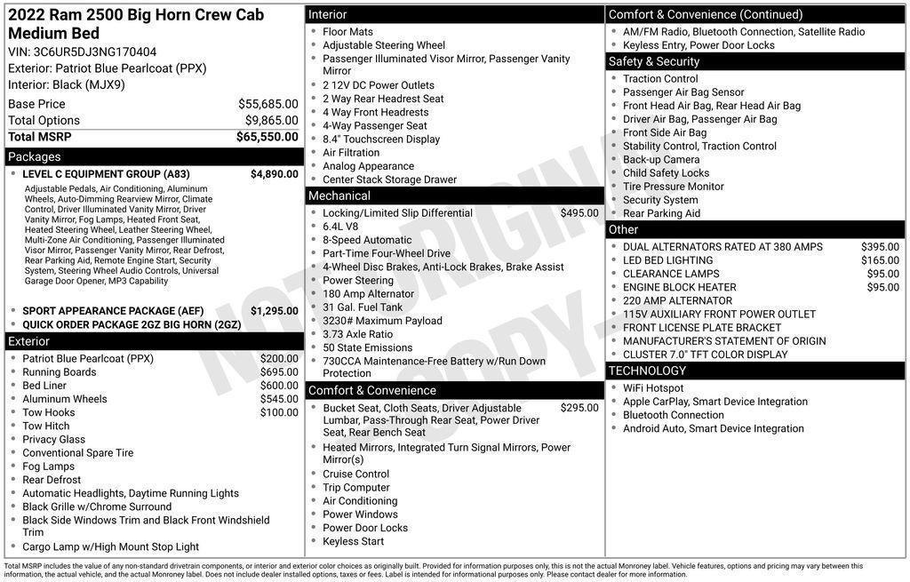 used 2022 Ram 2500 car, priced at $39,476