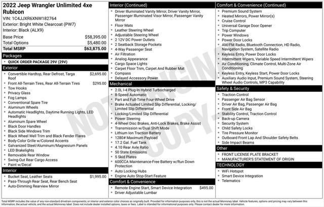 used 2022 Jeep Wrangler Unlimited 4xe car, priced at $37,460